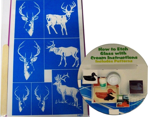 Deer-buck Animal Vidrio Etching Plantilla Self-stick + How