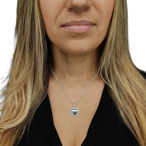 Colar 3mm Feminino Com Pingente Em Prata 925 Com Cor Prateado