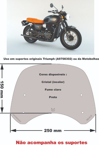 Imagem 2 de 7 de Bolha Triumph Bonneville (todas) Não Acompanha Suportes