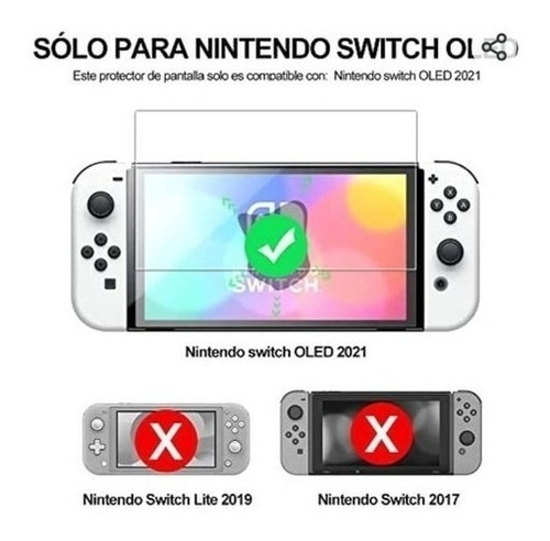 Imagen 2 de 2 de Mica Vidrio Templado Para Nintendo Switch Oled