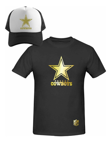 Kit Playera + Gorra Sublimada Modelo Dallas Cowboys Gold 