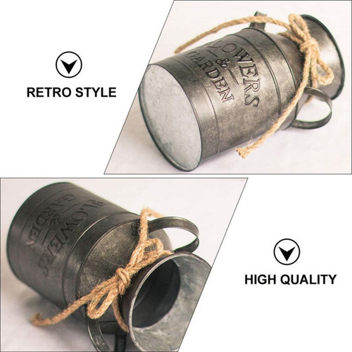 . Jarrón Vintage Antiguo Y Elegante, Lata De Leche De Metal