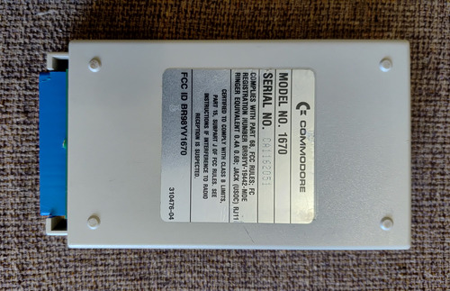 Controladora Commodore C64 Modem/1200 1670 - Não Testado (Usado)