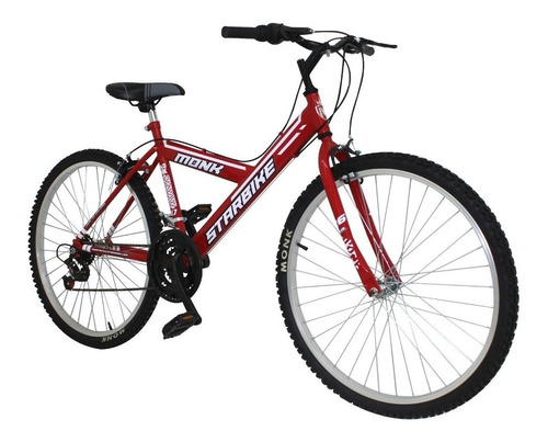Imagen 1 de 1 de Mountain bike Monk StarBike 2.1  2020 R26 18v frenos v-brakes color rojo/blanco