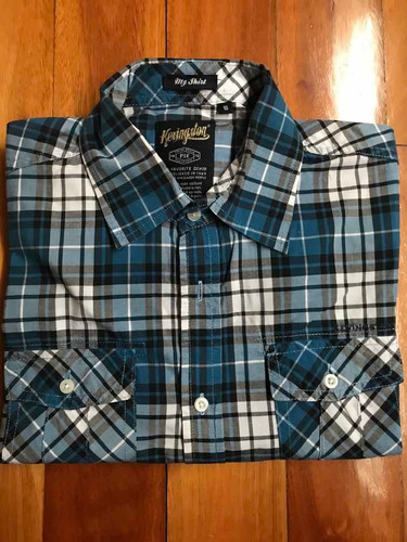 Camisa Leñadora Kevingston Azul Talle 16 Adolescente