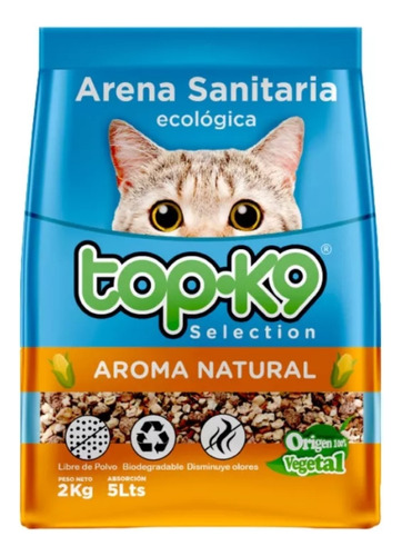 Arena Sanitaria Ecológica Top-k9 20 Kg Aroma Natural