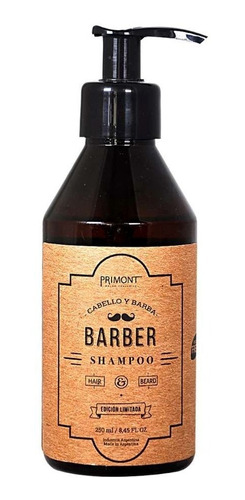 Shampoo Pelo Y Barba Primont Barber Barberia X 250ml
