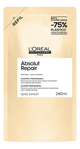 L'oréal Absolut Repair Shampoo 240ml Refil Lançamento