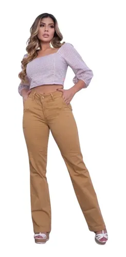 Calça jeans mostarda feminina sales