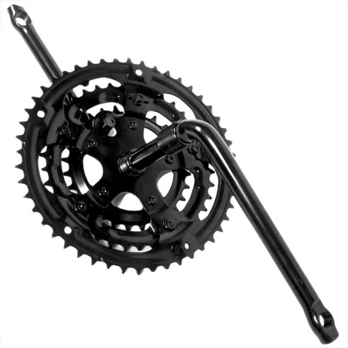 Kit Bike Aço Pé De Vela Coroa Tripla 18v Monobloco Preto