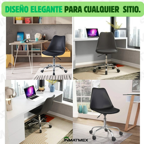 Silla Oficina Eames 3 Pz Altura Ajustable Ruedas 360°