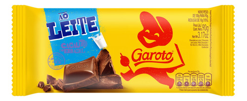 Chocolate ao leite Garoto  pacote 90 g