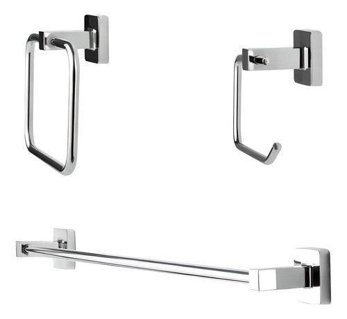 Set Accesorios Baño Cuadrados Mhiler Kit De 3 Piezas