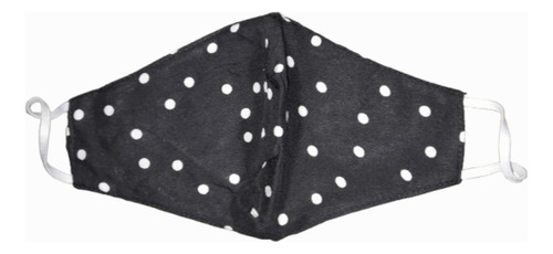Tapabocas Top Diseños Variados Negro Lunares
