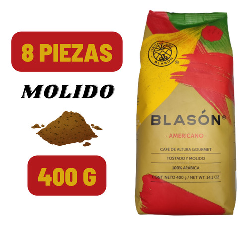 Blason 8 Cafes De Altura Gourmet Americano Molido 400g Oax