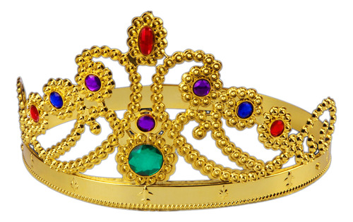 Corona Dorada De La Reina Chapada En Plástico, Decorada Con