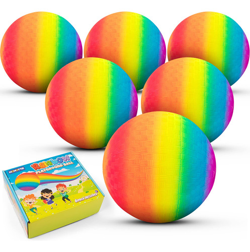 Homotte Juego De 6 Pelotas De Juego Arcoiris Para Ninos, Pel