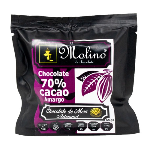 10pz Chocolate D Mesa Artesanal 70% Cacao Molinodechocolate