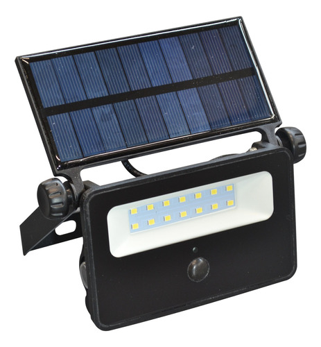 Lámpara Luz Solar Exterior Con Sensor Para Patio Ms-2916 Color Negro Illux