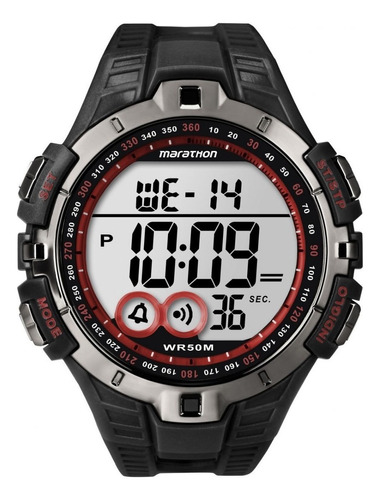 Relógio De Pulso Timex Marathon T5k423 Com Caixa Cor da correia Preto