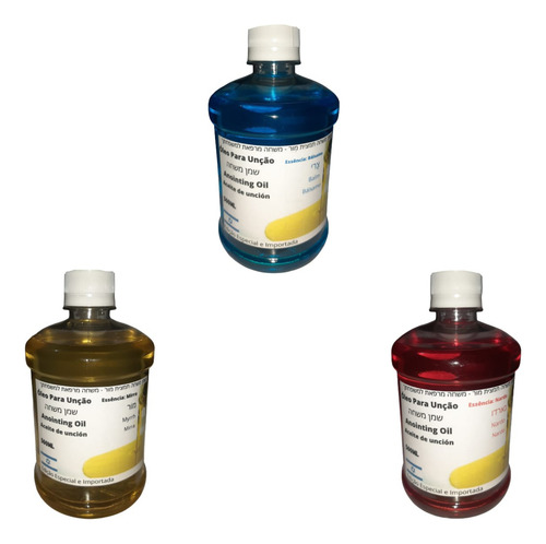 Óleo De Unção Kit Com 3 Unid - 500ml - Mirra Nardo E Bálsamo