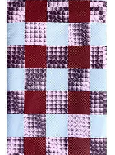 Mantel Para Mesa Rectangular Blanco Con Rojo Diseño Cuadros