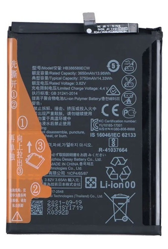 Bateria Huawei Hb386590ecw View 10 Lite Nova 3 4 5t P10 Plus