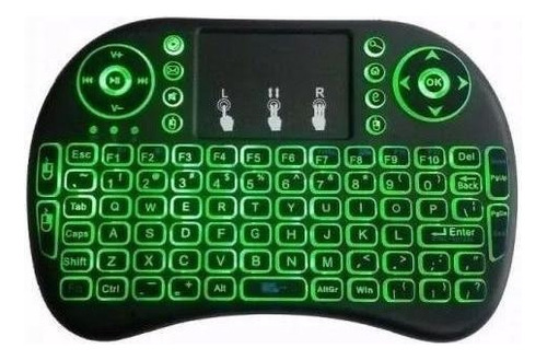 Mini Teclado Iluminado Air Mouse Touch Wireless 3 Cores Led