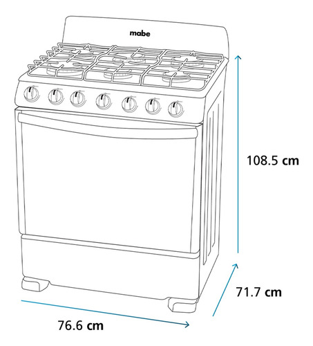 Estufa Piso 76 Cm Plata Mercury Mabe - Em7620bais2