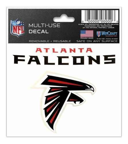 Adesivo Multi-uso 8x10 Nfl Atlanta Falcons