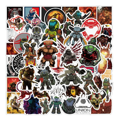 Doom - Set De 50 Stickers / Calcomanías / Pegatinas
