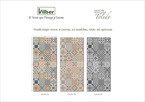 Vilber Toledo Du 01 40x78 Alfombra, Vinilo, Multicolor-