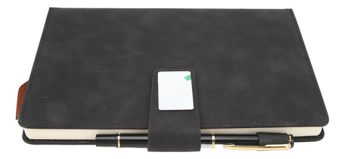 Cuaderno Forrado Con Tapa De Piel Sintética, Cinta, Marcapál
