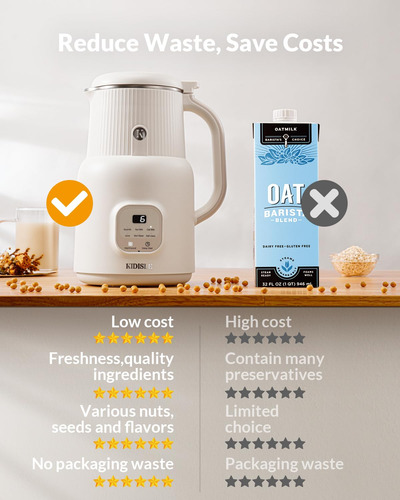 Máquina Automática 6 En 1 Para Leches Vegetales 600 Ml