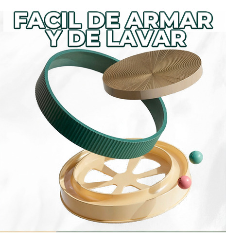 Rascador Para Gatos Juguete Almohadilla Interactiva Verde