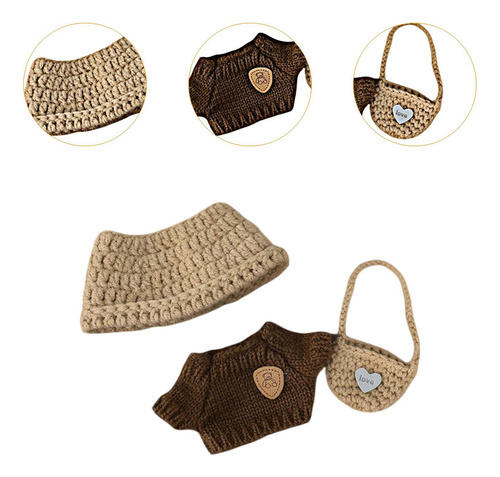 Roupas De Boneca De Pelúcia Com Suéter De Mochila Roupas