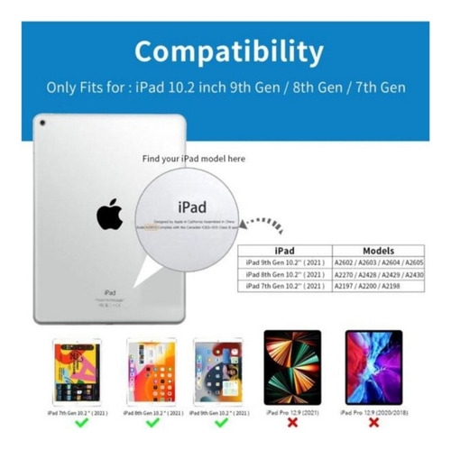 B Funda Carcasa Con Teclado Touchpad Para iPad 10.2 7/8/9