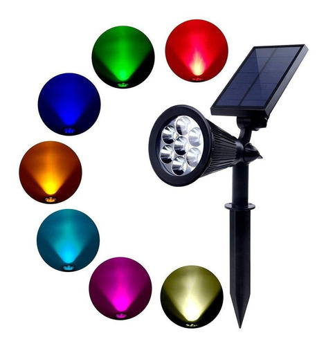 Lampara Luz Solar Led Rgb Farol Tactil Pincho Para Jardin Ax