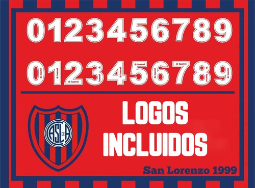 Vectores, Numeros. Camisetas Compatible San Lorenzo 1999.