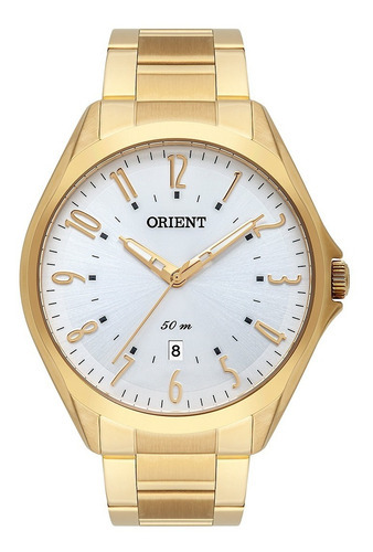 Relógio Orient Masculino Mgss1202 S2kx Dourado Prova Dagua Cor do fundo Prata