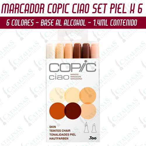 Marcadores Copic Ciao Skin Piel Set X6 Colores Microcentro