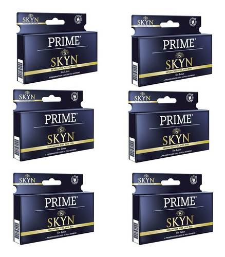 Preservativos Prime Skyn X6 Unidades Sin Latex Mayor Calor