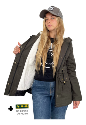 Customs Ba Camperas Mujer Campera Parka Invierno Larga Parch