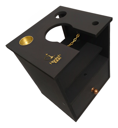 Mesa Suporte Para Narguilé Médio Com Gaveta Preto