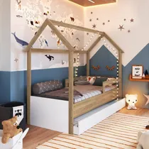 Comprar Cama Infantil Montessoriana Com Cama Auxiliar 2 Colchões Wt