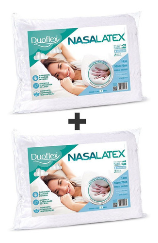 Set X2 Almohada Espuma Nasa Latex 100% Algodón Duoflex