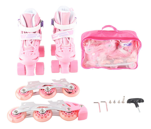 Patines De Ruedas Rosas Para Niñas, 2 En 1, Para Niños, Adul