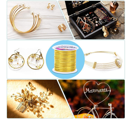Alambre De Cobre 0.6mm #22 Para Joyeria 45m Tono Gold