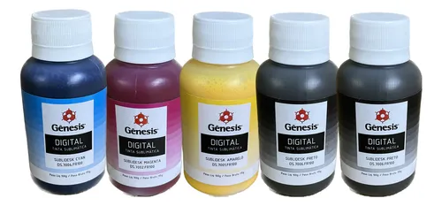comprar Kit 5 Cores Tinta Sublimatica Gênesis Sublidesk 100ml...