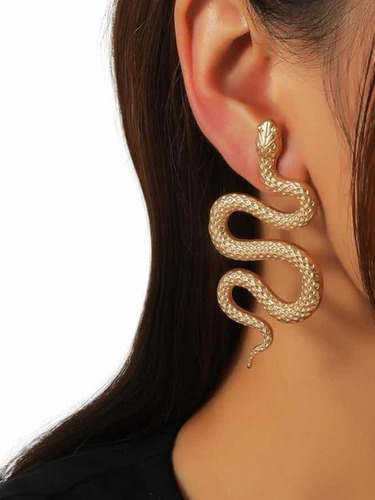 Aros Aretes Largos Diseño Serpiente Fiesta